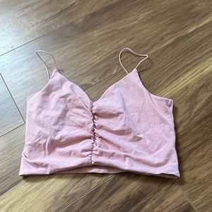 Garage Pink ruched crop top